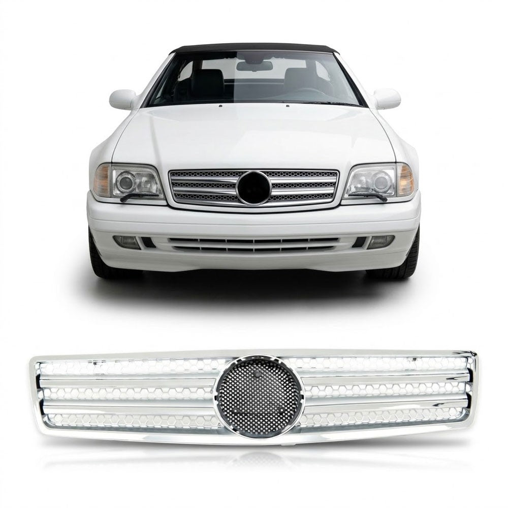 Chrom & Silber Frontgrill passend für Mercedes SL R129 1989-2001