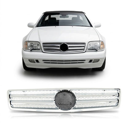 Chrom & Silber Frontgrill passend für Mercedes SL R129 1989-2001