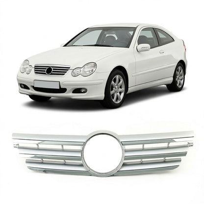 Frontgrill Silber Chrom passend für Mercedes C-Klasse Sportcoupé CL203 00-07