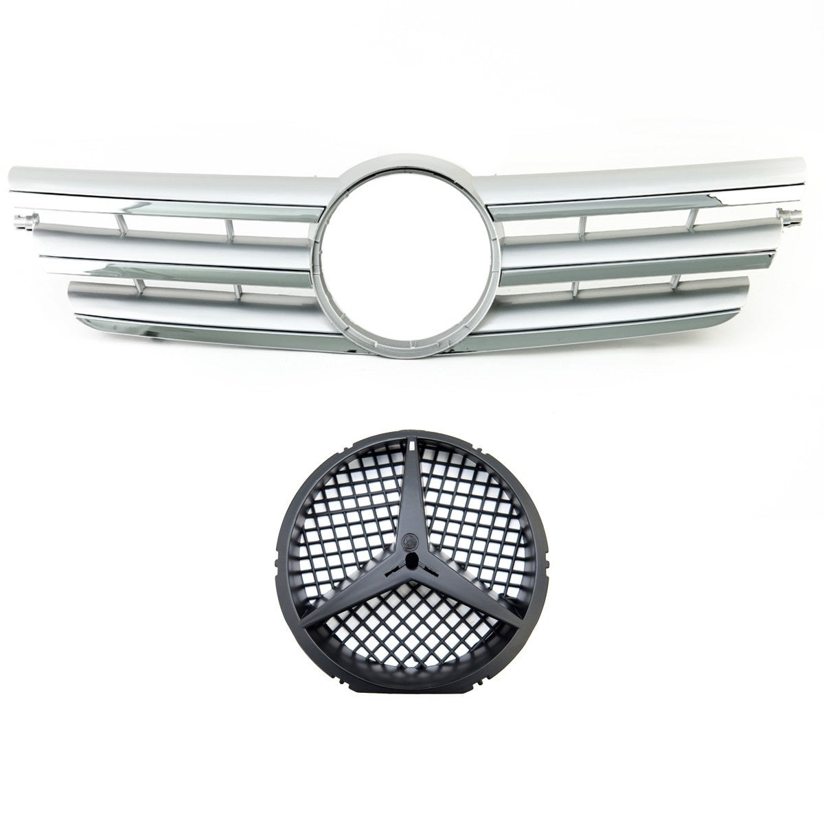 Frontgrill Silber Chrom passend für Mercedes C-Klasse Sportcoupé CL203 00-07
