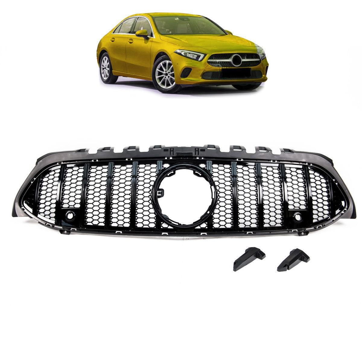 Kühlergrill Hochglanz Schwarz passend für Mercedes A-Klasse W177 V177 2018-2023