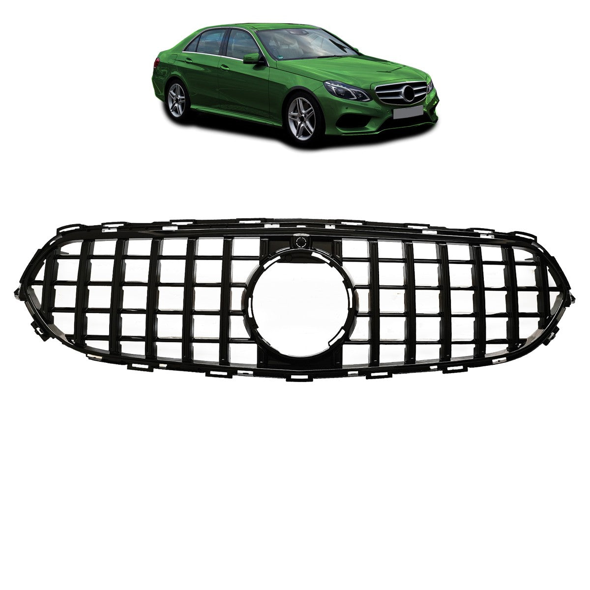 Hochglanz Schwarz GT Grill passend für Mercedes E-Klasse W213 S213 2021-2023