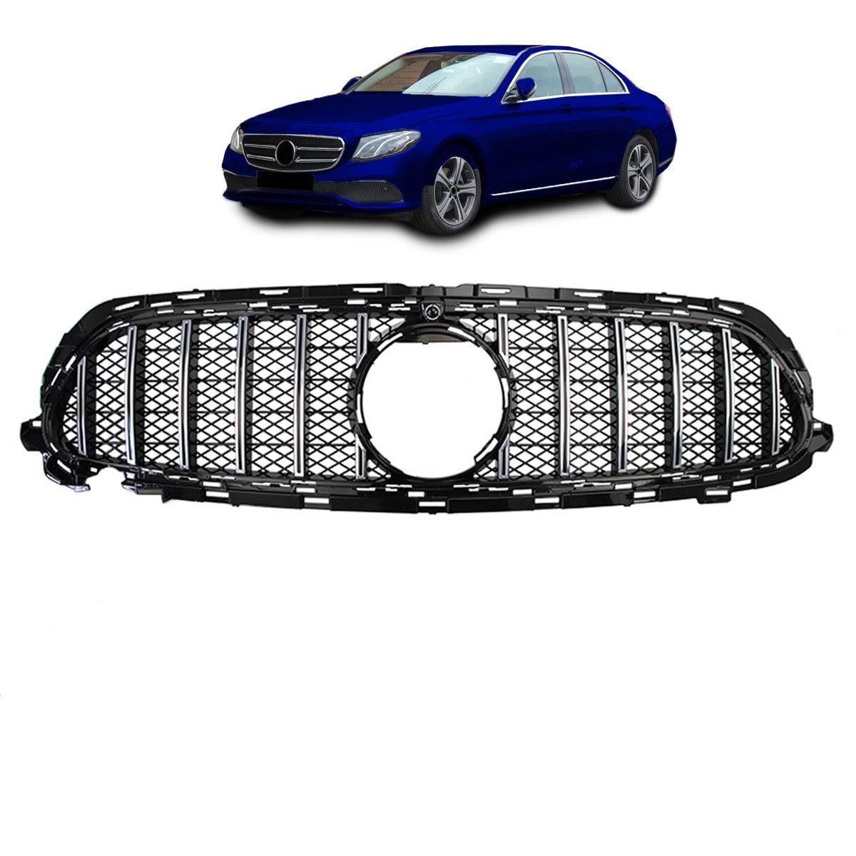Hochglanz Schwarz Panamericana GT Grill passend für Mercedes E-Klasse 2021-2023