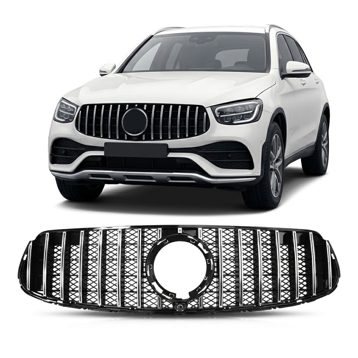 Chrom GT Kühlergrill passend für Mercedes GLC X253 C253 2020-2023