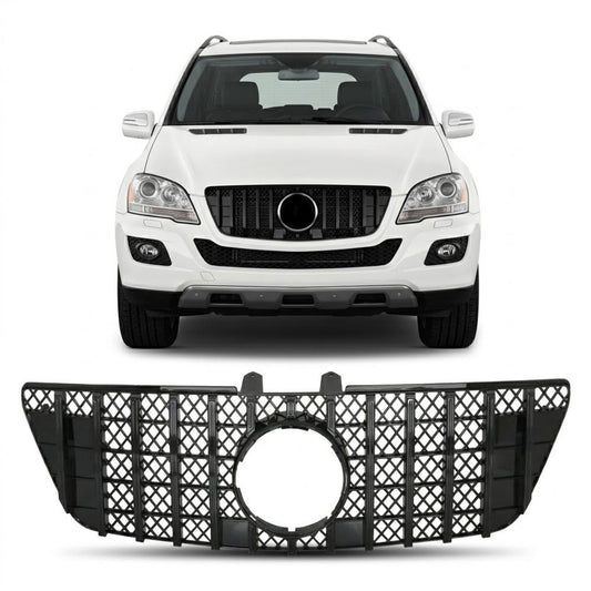 Kühlergrill Panamericana GT Hochglanz Schwarz passend für Mercedes ML W164 2009-2011