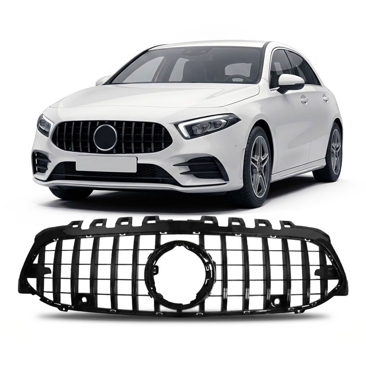 Kühlergrill Hochglanz Schwarz passend für Mercedes A-Klasse W177 V177 2018-2023