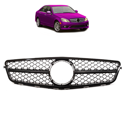 Kühlergrill Hochglanz Schwarz passend für Mercedes C-Klasse W204 2007-2015