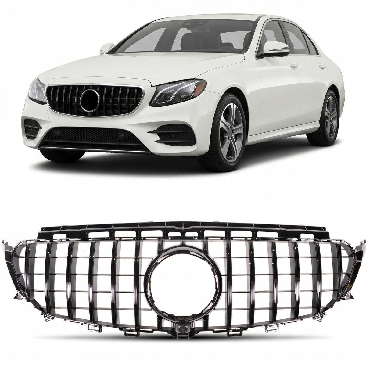 Kühlergrill Hochglanz Schwarz GT passend für Mercedes E-Klasse W213 C238 2016-2020