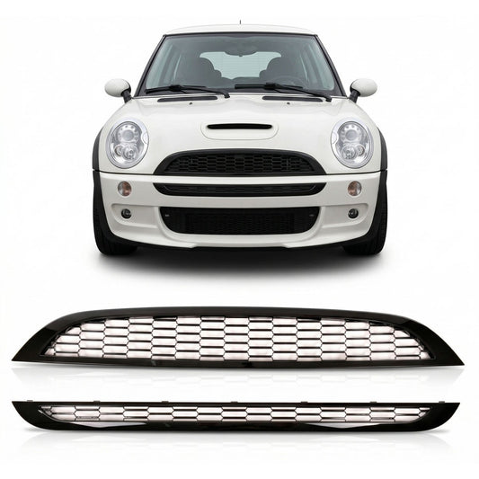Sportgrill Hochglanz Schwarz passend für MINI Hatchback R50 R53 2001-2006
