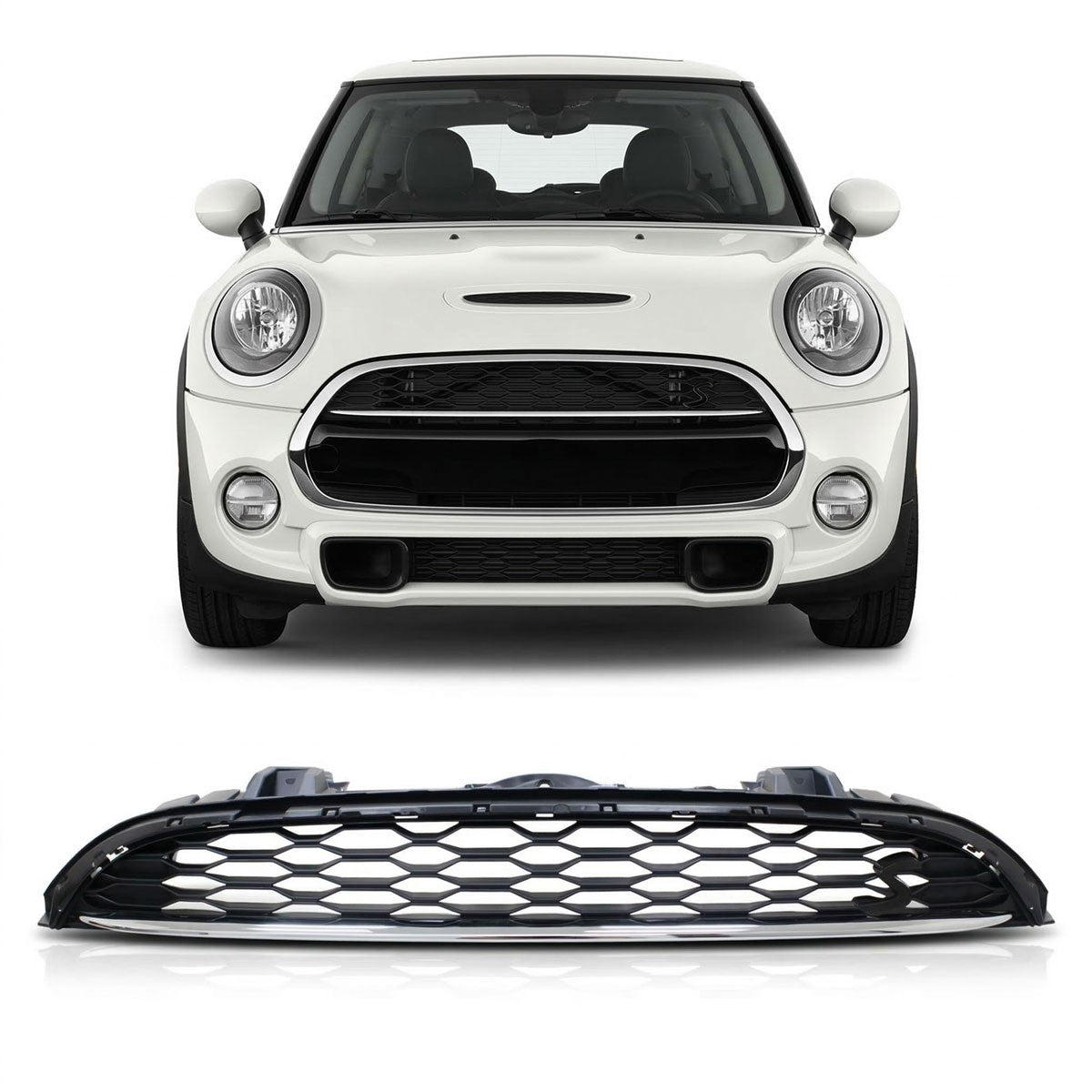 Sportgrill Chrom Schwarz passend für MINI F55 F56 F57 2014-2019
