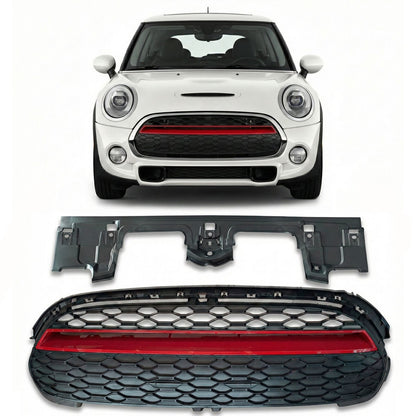 Sportgrill Schwarz/Rot passend für MINI Hatchback F55 F56 F57 2013-2020