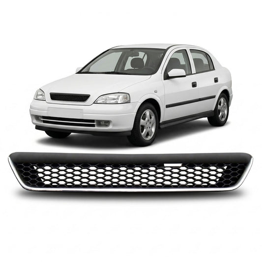Kühlergrill ohne Emblem Chrom & Schwarz passend für Opel Astra G 1997-2004