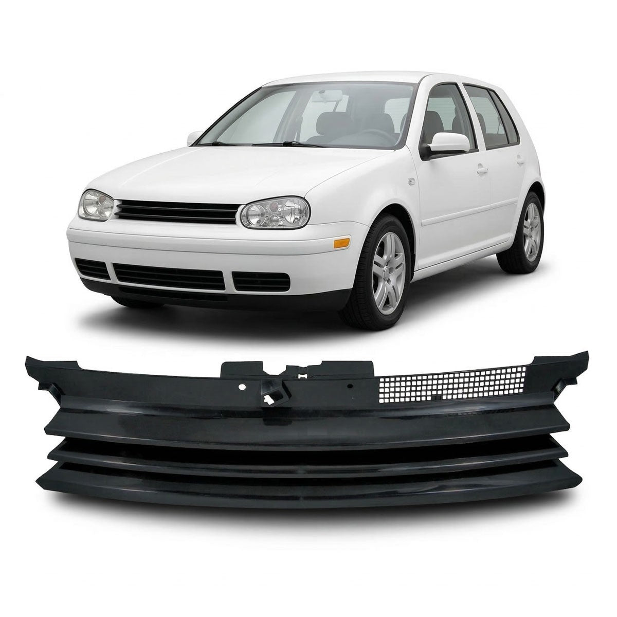 Kühlergrill ohne Emblem Schwarz passend für VW Golf 4 1998-2003