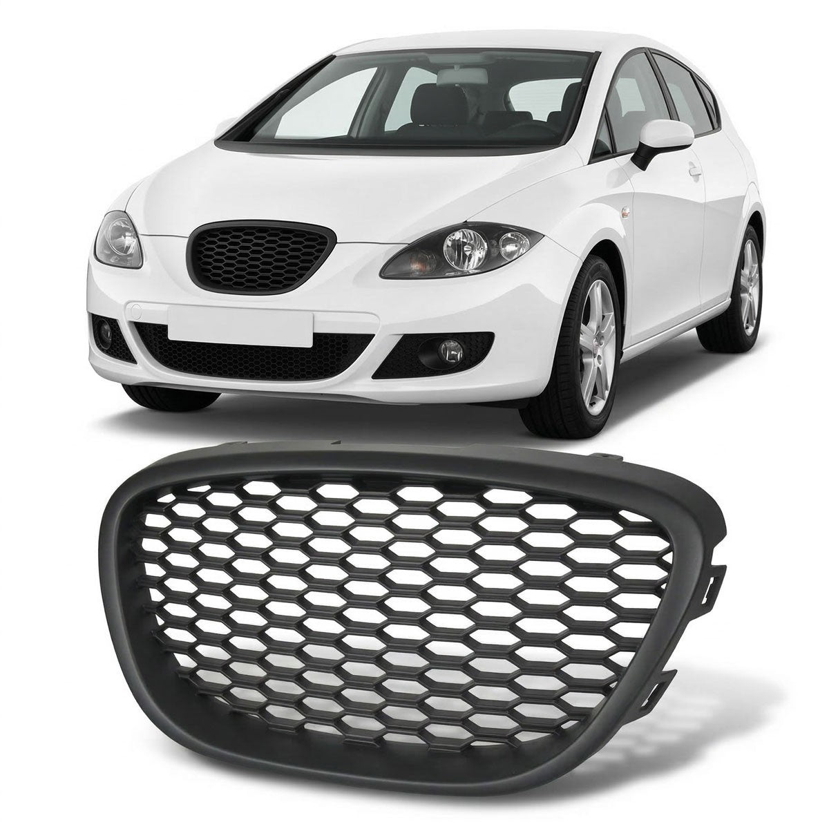 Kühlergrill ohne Emblem Matt Schwarz passend für SEAT Leon 1P Altea 5P 2005-2009