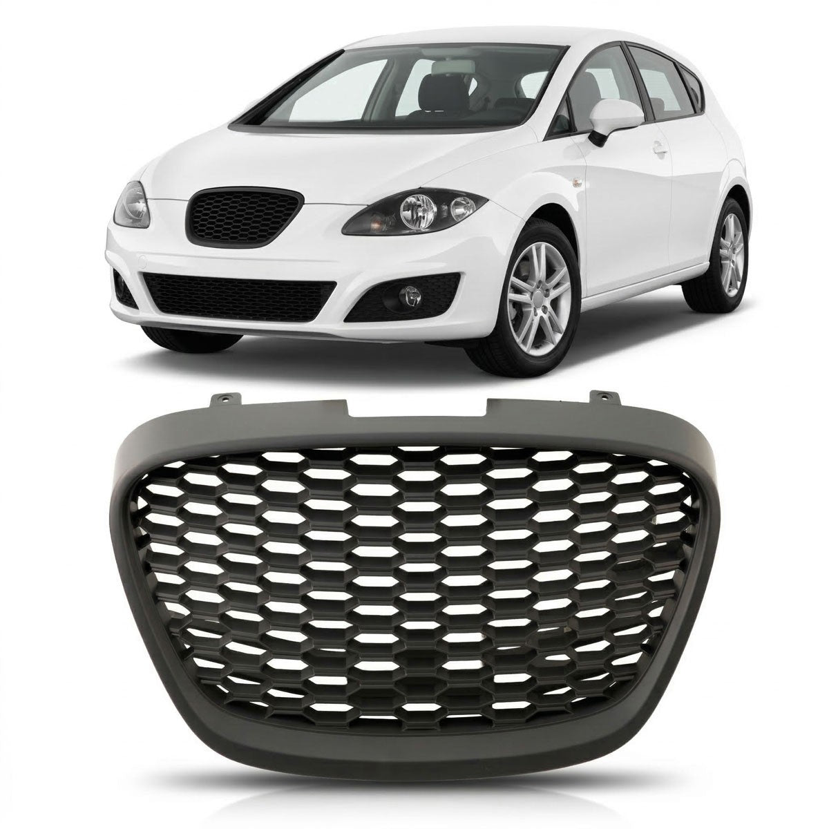 Frontgrill Badgeless Matt Schwarz passend für SEAT Leon 1P Altea 5P 2009-2012