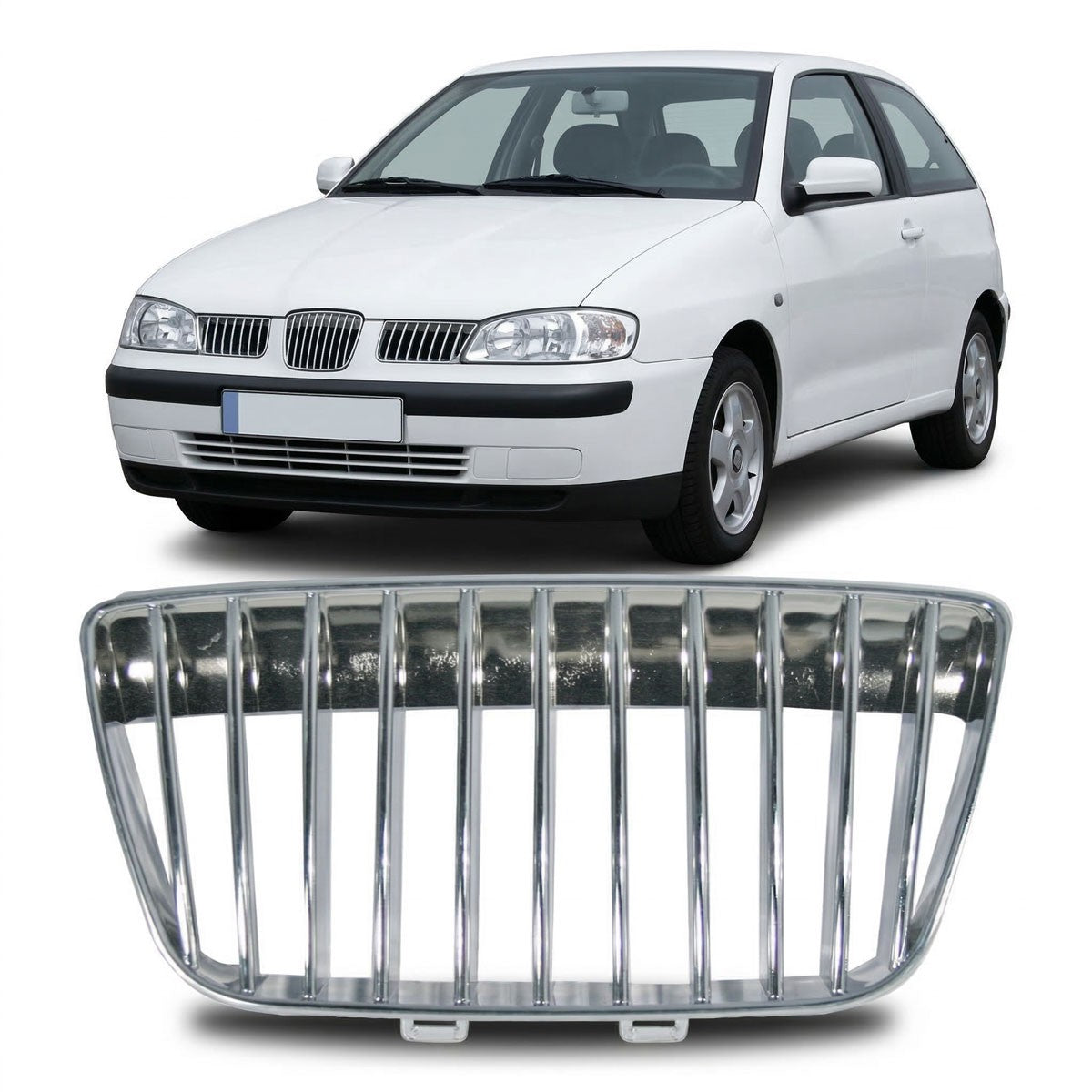 Sportgrill ohne Emblem Schwarz passend für Seat Ibiza II (6K) 1999-2002