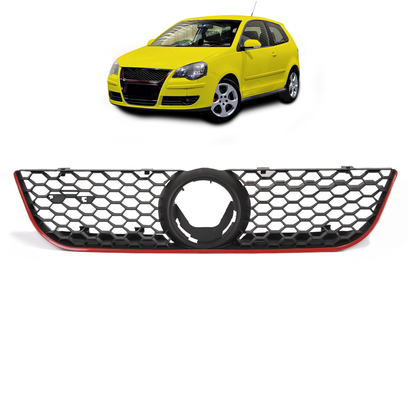 Frontgrill mit rotem Streifen passend für VW Polo 9N2 Facelift 2005-2009