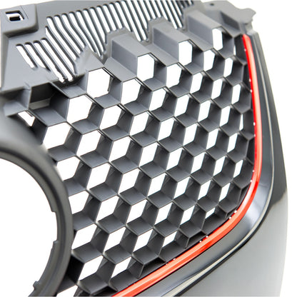 Kühlergrill Schwarz mit rotem Streifen passend für VW Golf 5 2003-2009