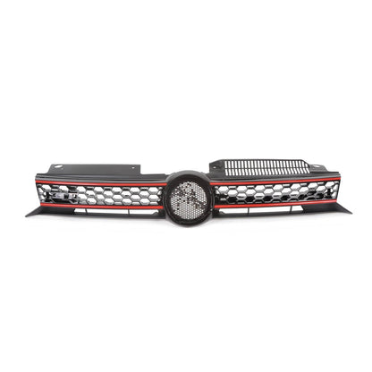 Kühlergrill Schwarz mit rotem Streifen passend für VW Golf 6 GTI 2008-2012