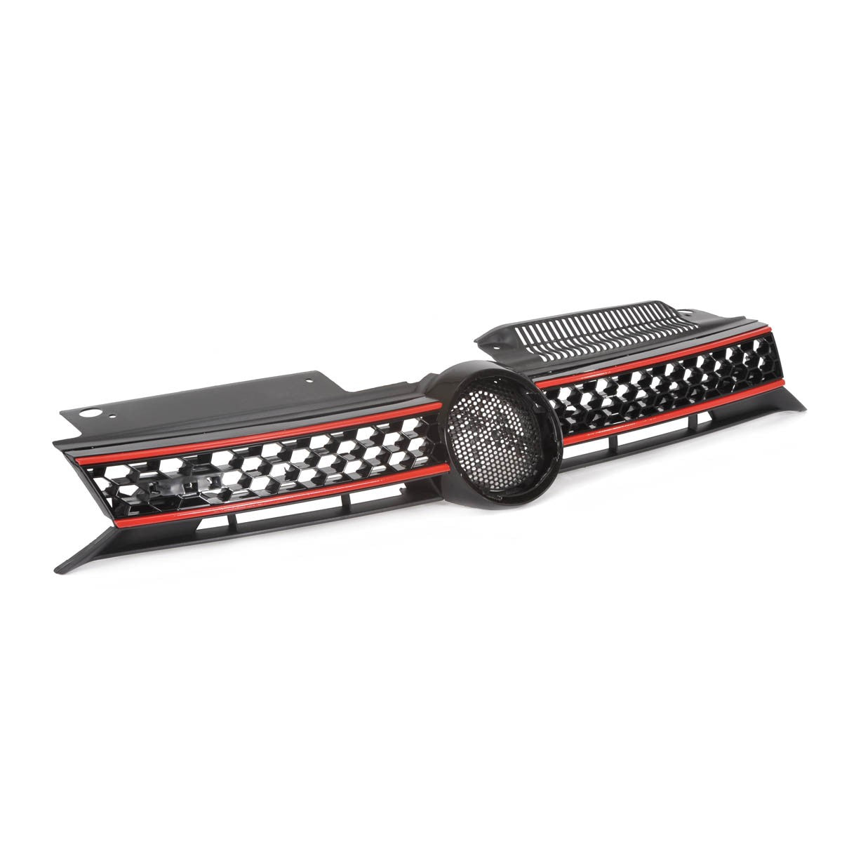 Kühlergrill Schwarz mit rotem Streifen passend für VW Golf 6 GTI 2008-2012