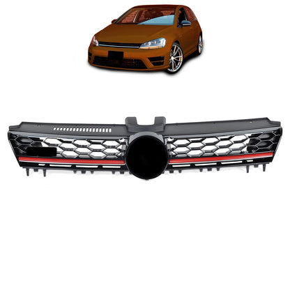 Kühlergrill Schwarz mit rotem Streifen passend für VW Golf 7 2012-2017