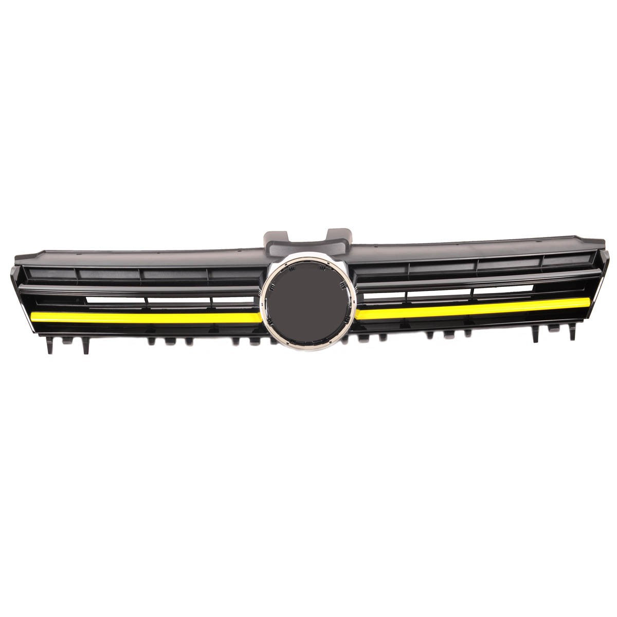 Sportgrill Hochglanz Schwarz mit Gelbem Streifen passend für VW Golf 7 2012-2017