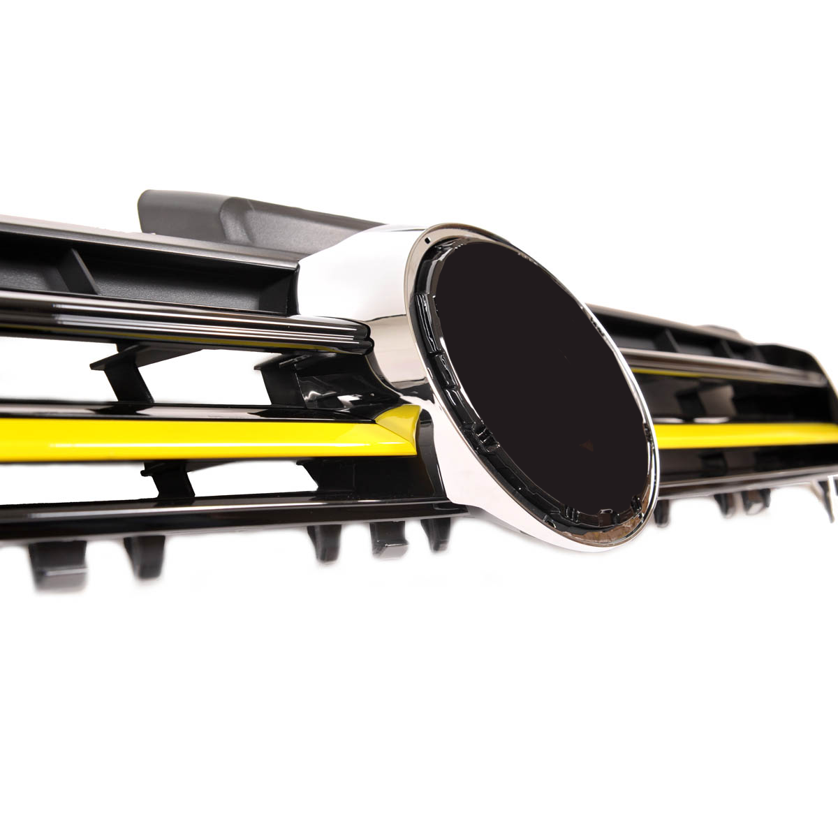 Sportgrill Hochglanz Schwarz mit Gelbem Streifen passend für VW Golf 7 2012-2017