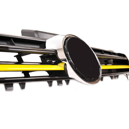 Sportgrill Hochglanz Schwarz mit Gelbem Streifen passend für VW Golf 7 2012-2017