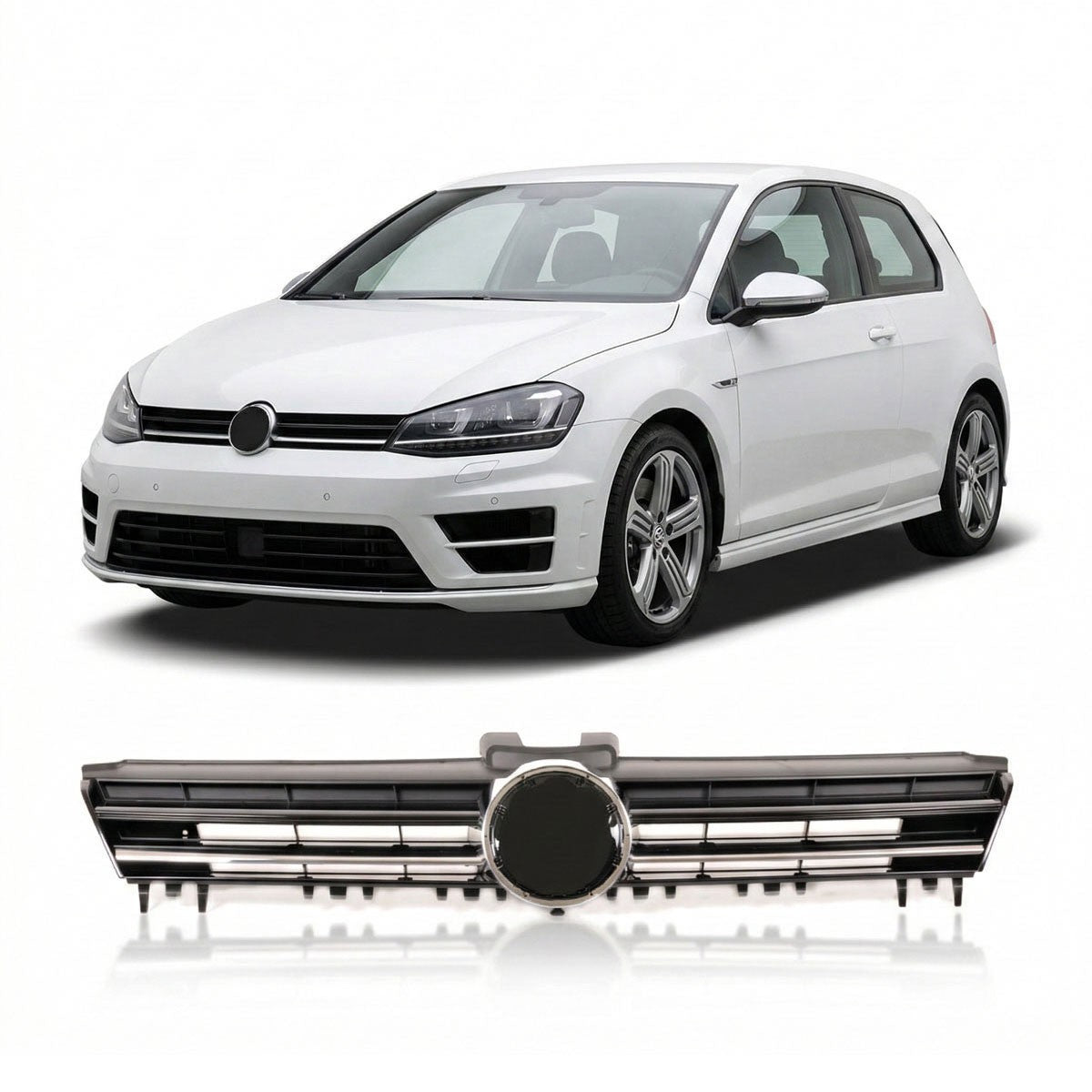 Sportgrill Chrom Schwarz passend für VW Golf 7 2012-2017 R