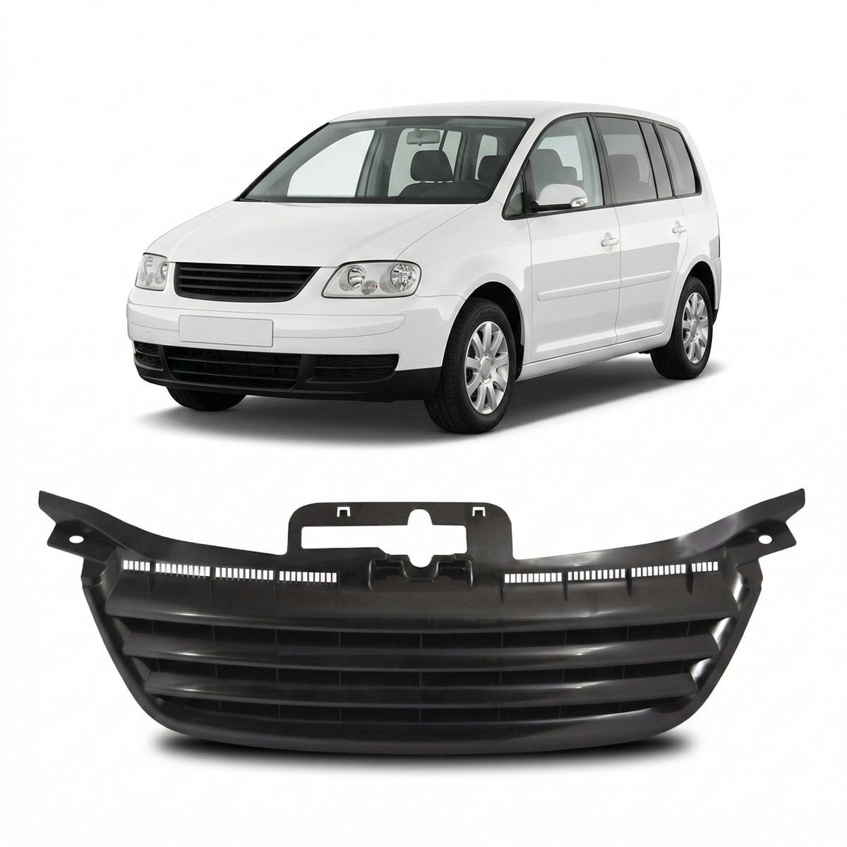 Emblemloser schwarzer Kühlergrill passend für VW Touran 1T Caddy 2003-2006