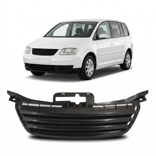 Emblemloser schwarzer Kühlergrill passend für VW Touran 1T Caddy 2003-2006