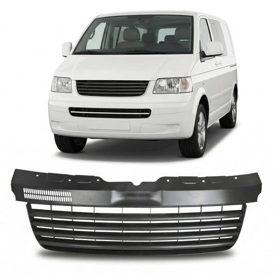 Kühlergrill ohne Emblem Matt Schwarz passend für VW Transporter T5 2003-2009