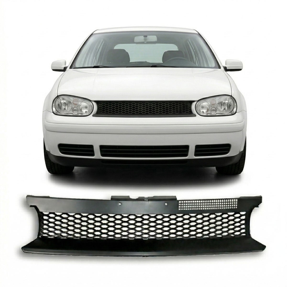 Kühlergrill Gitter ohne Emblem Schwarz passend für VW Golf 4 1998-2003