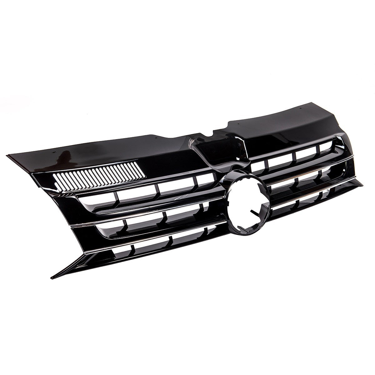 Grill Hochglanz Schwarz mit Chromstreifen passend für VW Transporter T5.1