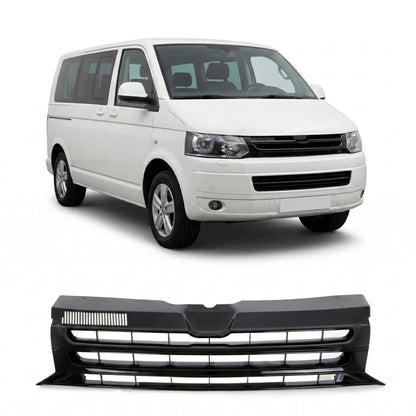 Grill badgefrei Hochglanz Schwarz passend für VW Transporter Multivan T5 2009-2015