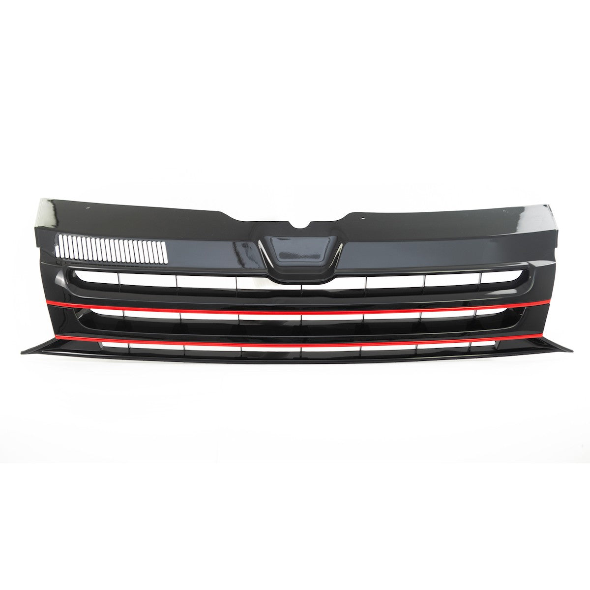 Badgefreier Frontgrill mit rotem Streifen passend für VW Transporter Multivan T5 09-15