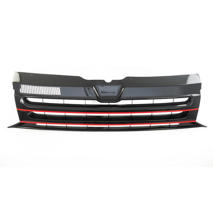 Badgefreier Frontgrill mit rotem Streifen passend für VW Transporter Multivan T5 09-15