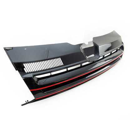 Badgefreier Frontgrill mit rotem Streifen passend für VW Transporter Multivan T5 09-15