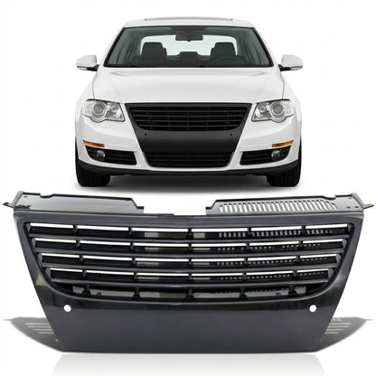 Schwarzer Frontgrill ohne Emblem mit PDC passend für VW Passat B6 3C 2005-2011