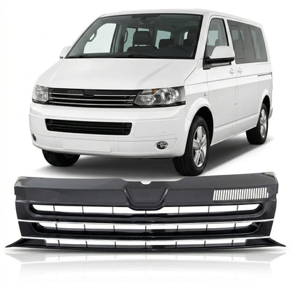 Grill badgefrei mit Chromstreifen passend für VW Transporter Multivan T5 2009-2015