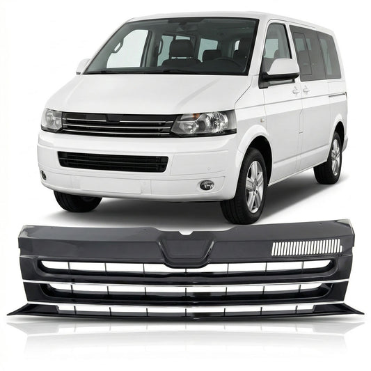 Grill badgefrei mit Chromstreifen passend für VW Transporter Multivan T5 2009-2015