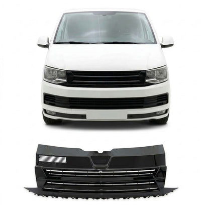 Frontgrill badgefrei Hochglanz Schwarz passend für VW Transporter T6 2015-2019