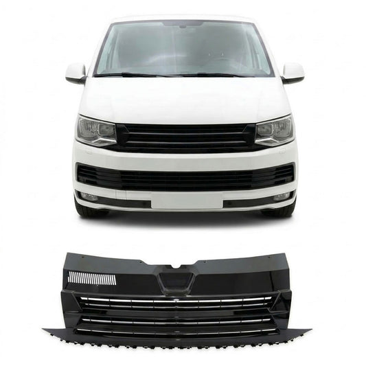 Frontgrill badgefrei Hochglanz Schwarz passend für VW Transporter T6 2015-2019