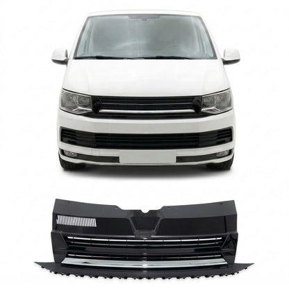 Badgefreier Frontgrill mit Chromstreifen passend für VW Transporter T6 2015-2019