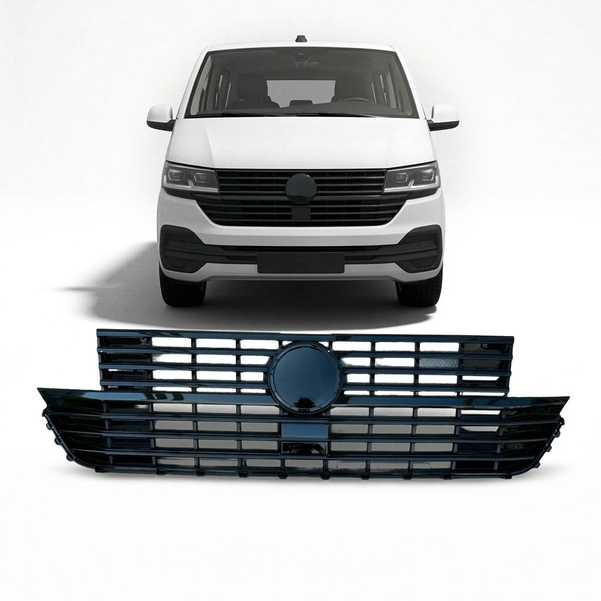 Kühlergrill Hochglanz Schwarz passend für VW T6.1 Transporter Multivan 2019-2024