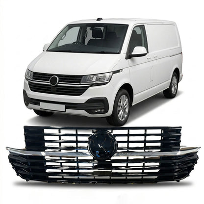 Kühlergrill Hochglanz Schwarz mit Chrom passend für VW T6.1 Transporter