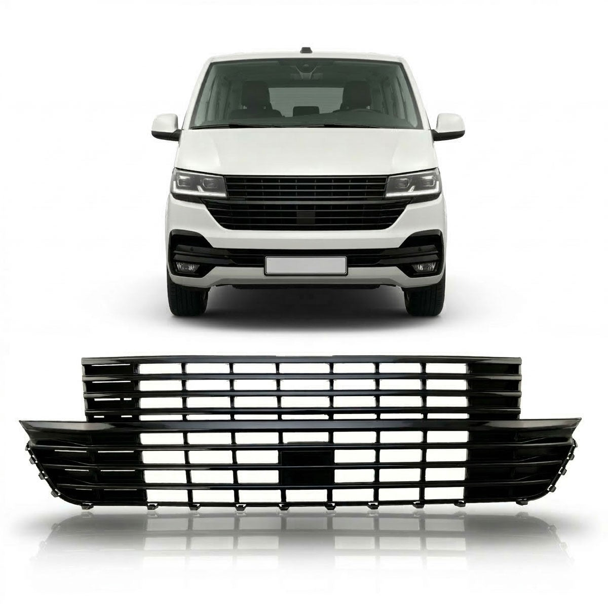 Kühlergrill Matt Schwarz passend für VW T6.1 Multivan Transporter 2019-2024