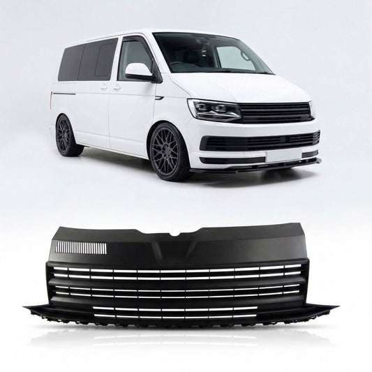 Kühlergrill ohne Emblem Hochglanz Schwarz passend für VW Transporter T6.1 2019-2022