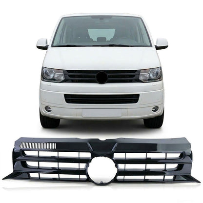 Kühlergrill Hochglanz Schwarz passend für VW Transporter Multivan T5 2009-2015