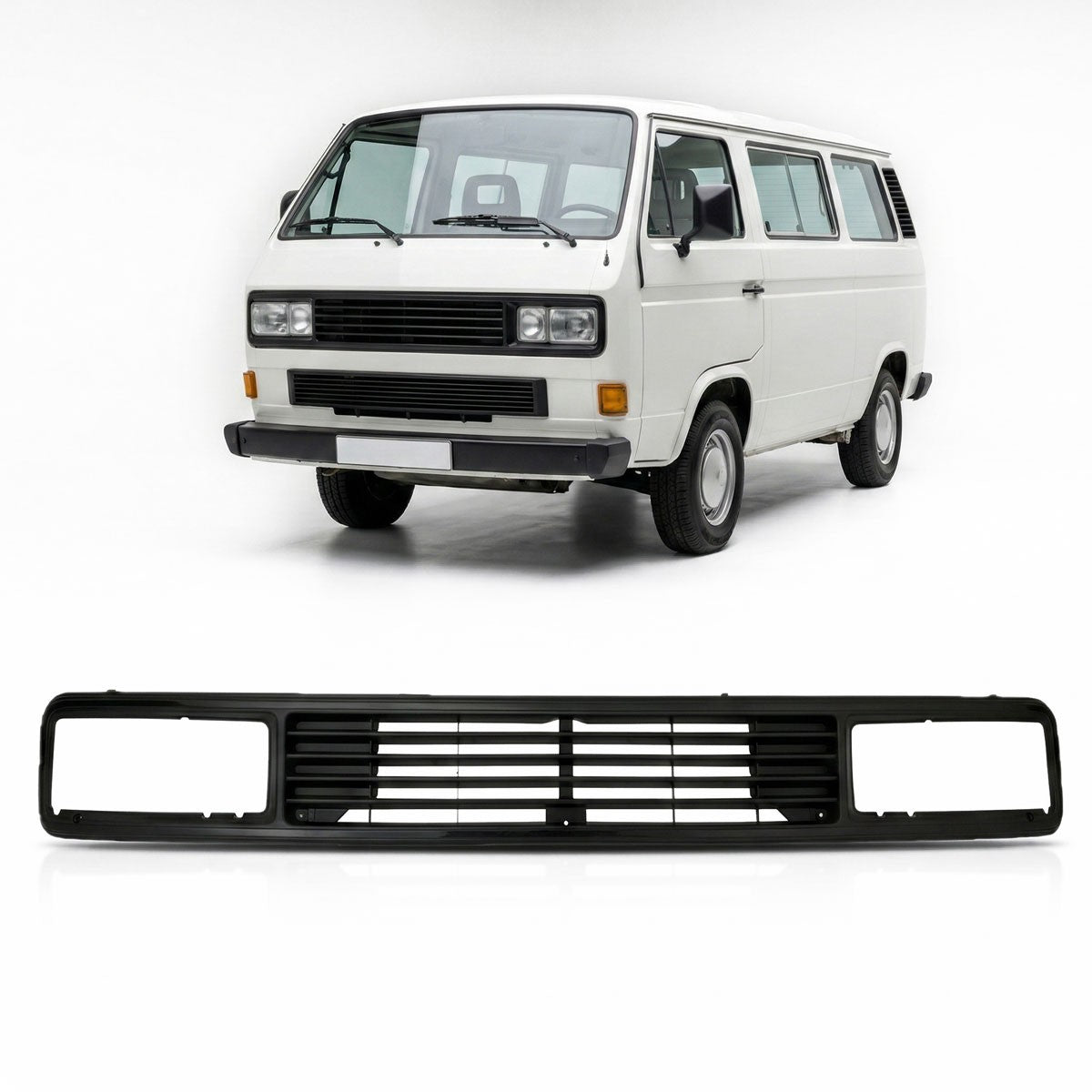 Front Grill ohne Emblem für quadratische Scheinwerfer passend für Volkswagen T3 1979-1992